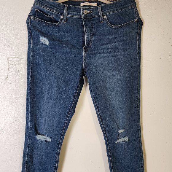 Levi's Denim - Levis 311 Shapping Dark Blue Women's Distressed Skinny Jeans